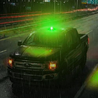 Battery Operated Green Beacon Strobe Light w/Magnetic Base, Portable USB-C Rechargeable Mini Roof Top LED Warning Emergency Flashing Lights for Trucks, Vehicles, Car, Tractor 1-Pcs - color: Green