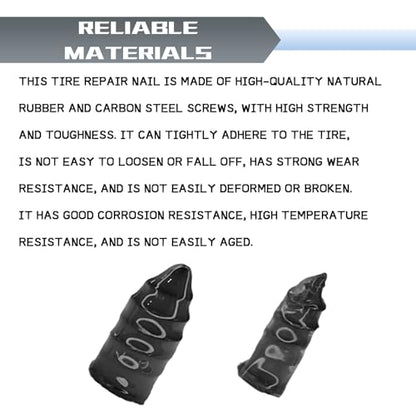 40PCS Tire Plug Kit Car Tire Repair Rubber Nail Kit Tires Repair Screws Self-Service Spiral Vacuum Rubber Fast Puncture Repairing Screw Tires Plugs Mending Nail Tools for Car Truck Motorcycle - size: 40PCS