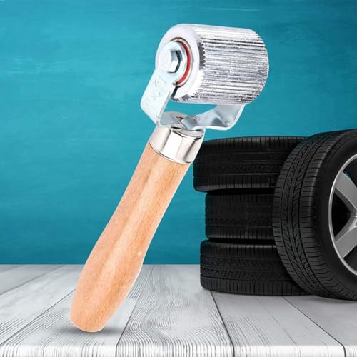 Aramox Patch Tire Repair Tool, Car Wheel Wood Handle Tire Patch Repair Stitcher Ball Bearing Roller Repair Tool (L)