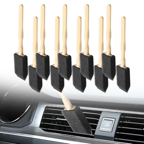 Car Air Vent Cleaning Brush Set Soft Sponge Detailing Tool for AC Grille Dashboard Dust Removal Auto Interior Cleaner Kit 14cm(10Pcs) - size: 10Pcs