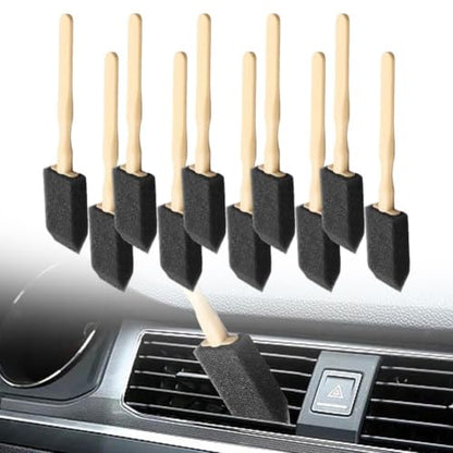 Auto Detailing Brush Kit Soft Bristles Air Conditioner Vent Cleaner For Car Interior Dusting Dashboard Cleaning Tool Black 14cm(10Pcs) - size: 10Pcs