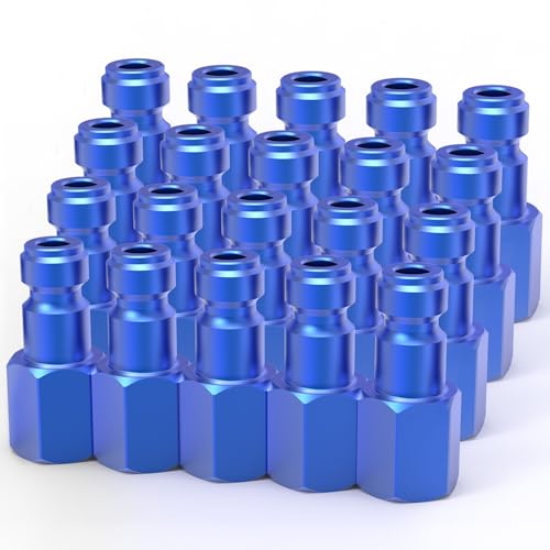 ChillWaves Aluminum Automotive T-Style Air Plug, 1/4" NPT Female Pneumatic Plugs, Air Compressor Accessories Fittings(20-PACK) - size: 1/4" FNPT, style: PACK OF 20