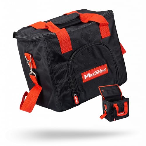 Maxshine Universal Detailing Tool Bag Tote with Belt & Handle | Durable 1680D Oxford Fabric | Compact Storage Organizer for Car Detailing Tools, Brushes, Bottles & Auto Care Accessories