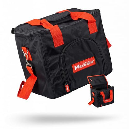 Maxshine Universal Detailing Tool Bag Tote with Belt & Handle | Durable 1680D Oxford Fabric | Compact Storage Organizer for Car Detailing Tools, Brushes, Bottles & Auto Care Accessories