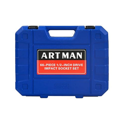 ZenithX 66-Piece Air Tool & Accessories Kit - Black/Blue | Universal Short/Long Sets, Extension Rods, Connectors & Ratchet Wrenches