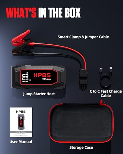 Car Battery Jump Starter, 5500A Peak Jump Starter Battery Pack for Up to All Gas and 10L Diesel Engines, 12V Portable Jump Starter Box with 3.0" LCD Display(Red) - color: Red