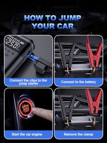 Jumper Cables for Car Battery Cable Wire Heat Resistant Smart Jump Clamp | Rvs & Charge Heavy Duty Vehicles Tools