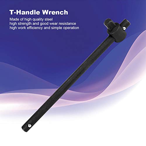 Akozon 1" T-Handle Wrench, Sliding Wrench Breaker Socket Wrench Breaker Bar, Heavy Duty Steel
