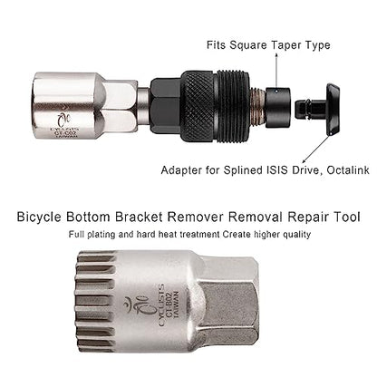 Bike Bicycle Bottom Bracket Removal Sleeve Tool,Bike Bicycle Crank Puller, Crank Removal Tool Set for Mountain and Road Bikes (CT-B02+ CT-C02) - style: CT-B02+ CT-C02