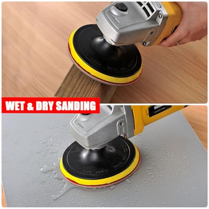 MAXMAN 12pcs Foam Sanding Pads, 6 Inch Sanding Sponge Set, 500-600 Grit Bowling Sanding Pads, Reusable Wet Dry Sandpaper Block for Random Orbital Sander, Wood, Metal, Auto Polishing & Curved Surfaces - size: 6 inch, style: 500-600 Grit