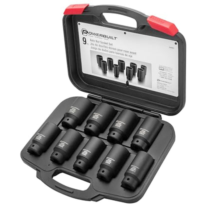 Powerbuilt 9 Piece Deluxe Axle Nut Socket Set, Tools for Removing Front Wheel Axle Nuts, Foreign Vehicles - 648991 - style: 9 Piece