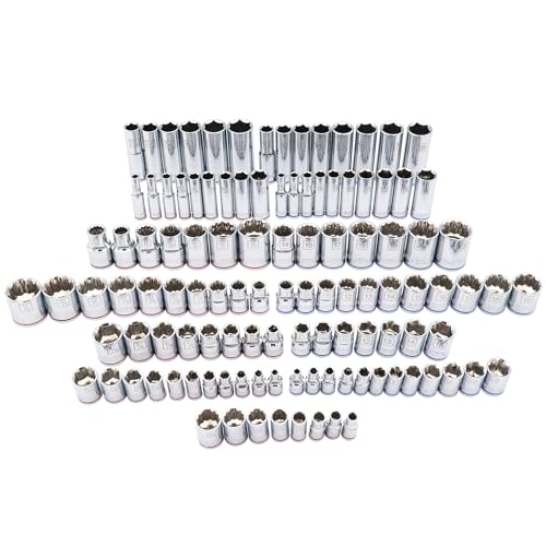 STARWORK TRUE MECHANIC 303-Piece Mechanics Tool Set and Socket Set, 1/4", 3/8", 1/2" Drive, Professional, SAE/Metric - size: 303 PC
