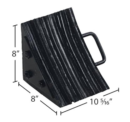 Vestil LWC-15 Laminated Rubber Wheel Chock 8 In. x 10-5/16 In. x 8 In. Black