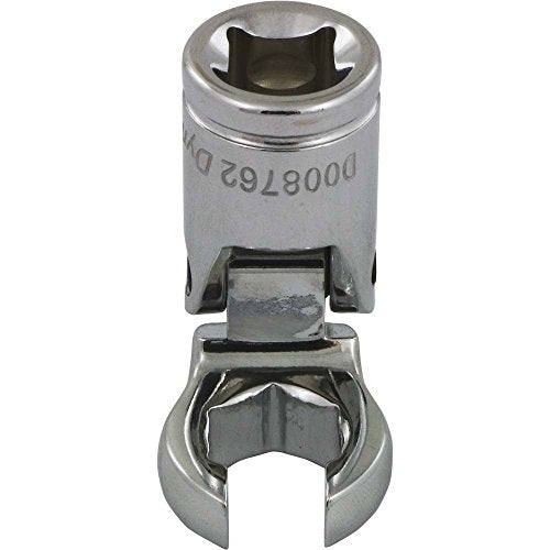 Dynamic Tools D008762 3/8" Drive Metric 12mm Flex Head with Crow Foot Flare Nut Socket, Chrome Finish - size: 12 mm