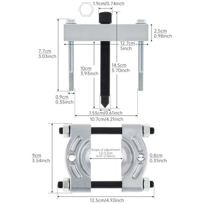 ChgImposs 1/8–2 Inch Bearing Splitter & 5 Inch Gear Pulley Puller Set, Heavy Duty 40Cr Steel Separator Tool for Wheel Hub, Pinion, Crankshaft, Automotive & ATV Repairs