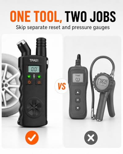 Digital Tpms Reset Gauge Tool, Tpa01 Tire Pressure Sensor Relearn Device, 150 Psi, 433 Mhz, Auto Valve Activation for Compatible Vehicles Quick & Easy Reset in Minutes - color: Black-2pcs