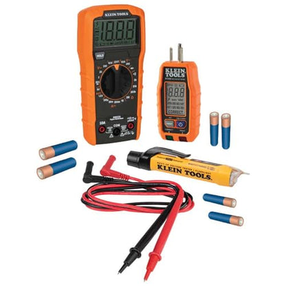 Klein Tools 80101 Circuit Breaker Finder Kit, GFCI Outlet and Receptacle Tester Kit, Multimeter, NCVT, Outlet Tester, Leads, 4-Piece - style: Home Tester 4-Piece Kit with Circuit Finder