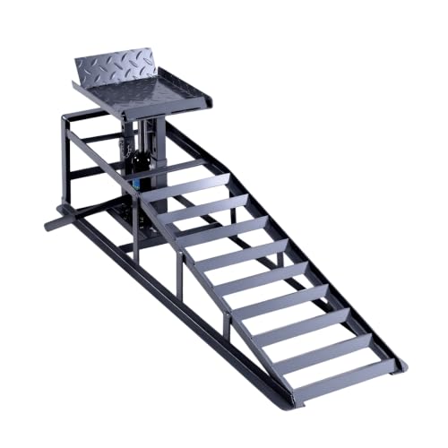 2 PCS Hydraulic Car and Truck Service Ramps Adjust Heights 9.8-15in Heavy Duty Vehicle Lift Ramp 5T/11000LBS Capacity for Home Garage Maintenance Oil Changes