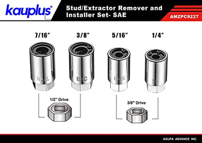 SAE Stud Remover Tool Set, 4PCS- 3/8", 7/16", 1/4" & 5/16