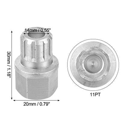 X AUTOHAUX 56/11PT Wheel Lock Key Lug Nut Anti Theft Wheel Lock Nut Screw Removal Key for VW for Audi