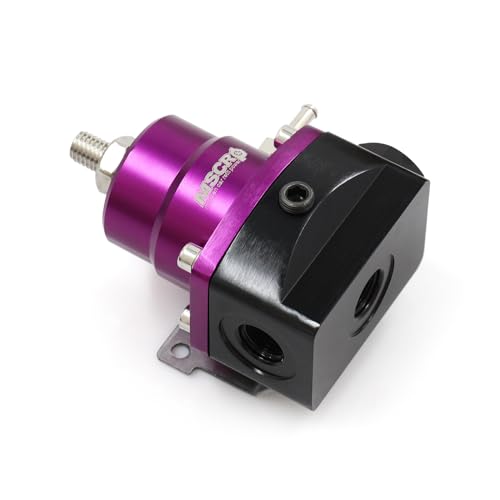 Adjustable Universal EFI Fuel Pressure Regulator Kit with 0-160psi Fuel Pressure Gauge and AN6-6AN Fuel Line Hose Fitting Connectors Kit (PURPLE) - color: PURPLE