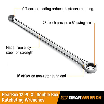 GEARWRENCH GEAWRENCH Gearbox XL Ratcheting Wrench Set, Metric - 85988 12 Count(Pack of 6) - size: 12 Count (Pack of 6), style: 12 Piece Metric