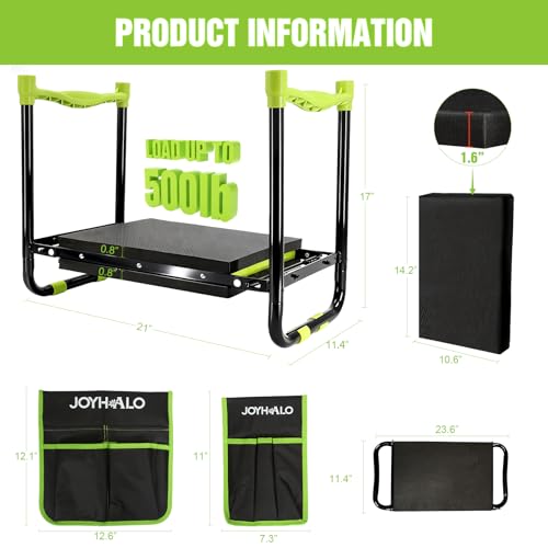 10.9in Wide Foldable Garden Kneeler and Seat, Heavy Duty with Thick Pad | Garden kneeler seat for seniors, Thick kneeling pad, Gardening stool, Foldable, Kneel & sit stool, Planting & weeding aid