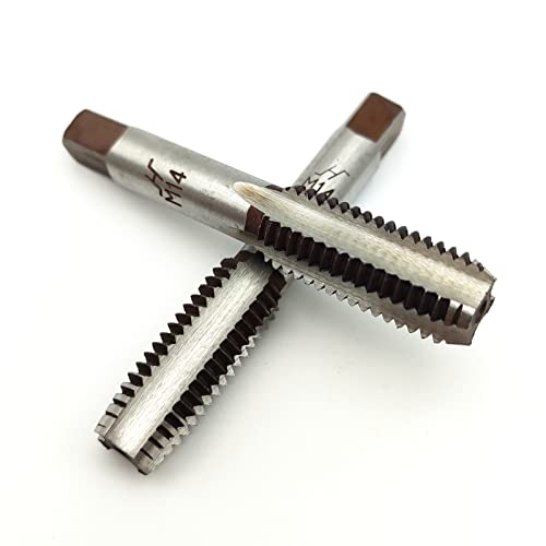 AtticZone M14 x 2.0 Metric Hand Thread Tap, Right Hand, Alloy Tool Steel, 1 Taper Tap, 1 Plug Tap for Metal Working DIY Industrial - size: M14x2.0