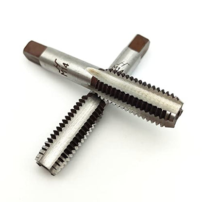 AtticZone M14 x 2.0 Metric Hand Thread Tap, Right Hand, Alloy Tool Steel, 1 Taper Tap, 1 Plug Tap for Metal Working DIY Industrial - size: M14x2.0