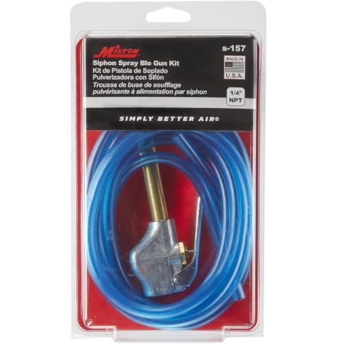 Milton (S-157) Siphon Spray-Cleaning Blow Gun & Hose Tubing Kit - Made For Use with Liquids - 150 PSI, Blue