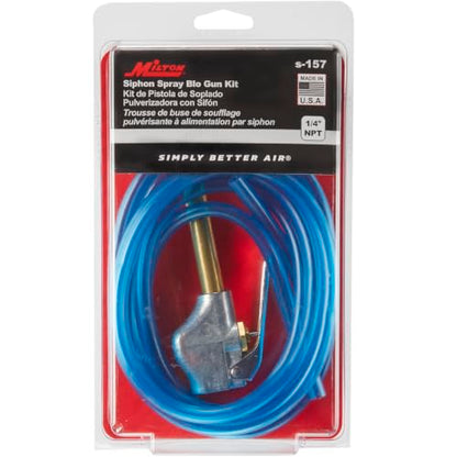 Milton (S-157) Siphon Spray-Cleaning Blow Gun & Hose Tubing Kit - Made For Use with Liquids - 150 PSI, Blue