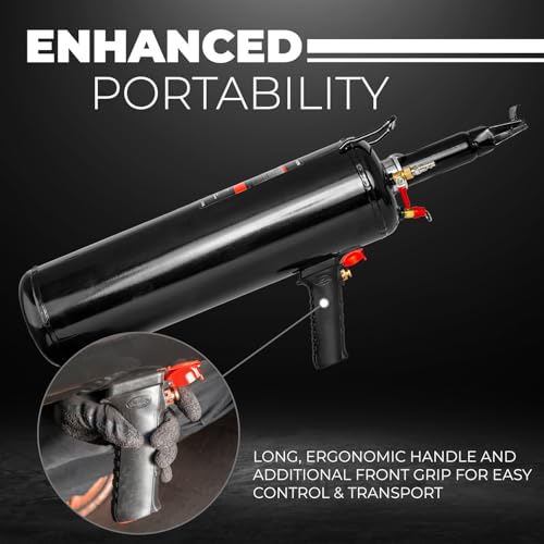 XtremepowerUS Tire Bead Seater, 12L/3.2 Gallon Air Tire Bead Blaster, 116 PSI Portable Tire Inflator, Handheld Bead Bazooka, Build-in Piston Valve - color: Black (Handheld)