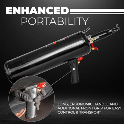 XtremepowerUS Tire Bead Seater, 12L/3.2 Gallon Air Tire Bead Blaster, 116 PSI Portable Tire Inflator, Handheld Bead Bazooka, Build-in Piston Valve - color: Black (Handheld)