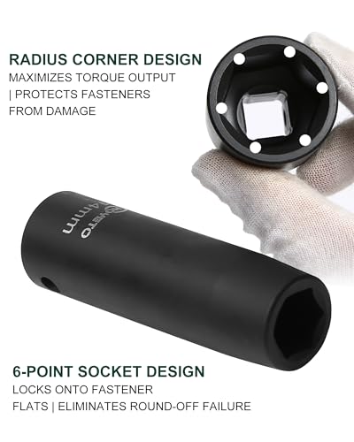 3/8" Drive Impact Socket Set,49 Piece Socket Set, SAE (5/16" to 3/4") and Metric (8–22 mm) Sizes with Deep & Shallow, 6 Point, Cr-V, Extension Bars, Universal Joint, Adapters - style: SS-D38-49PC
