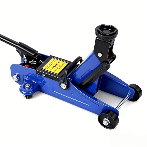 1.5 Ton Low Profile, Heavy-Duty Steel Racing Floor Jack with Single Piston Lift Pump, Lifting Range 5.1"-13", for Car, SUV, Van，Business Vehicle，Cross Country Vehicle