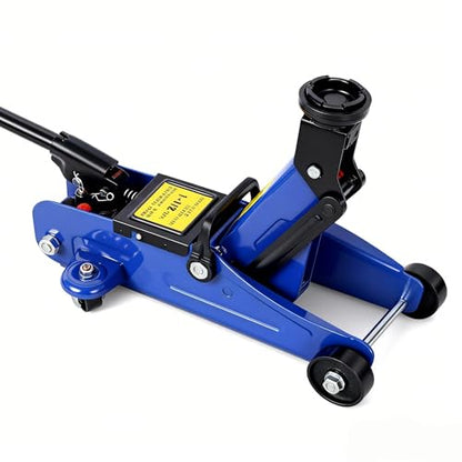 1.5 Ton Low Profile, Heavy-Duty Steel Racing Floor Jack with Single Piston Lift Pump, Lifting Range 5.1"-13", for Car, SUV, Van，Business Vehicle，Cross Country Vehicle