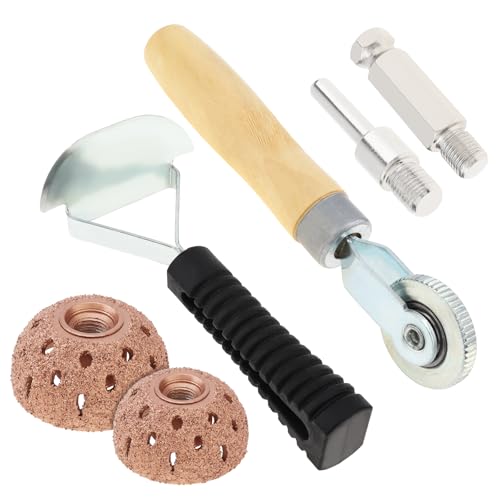 Tire Repair Patch Tools 40mm 55mm Tungsten Steel Polishing Wheel with Patch Roller and Repair Scraper for Car Tire Grinding (40mm+55mm)