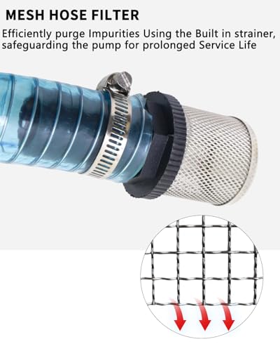 12V 13GPM Diesel Fuel Transfer Pump, 6.5FT Suction Hose & 13FT Discharge Hose for Diesel/Kerosene, with Nozzle & Fittings