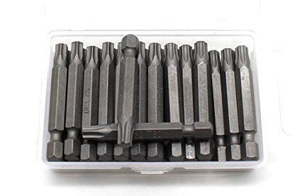 TEMO 25 pc T30 Torx 6 Point Impact Ready 2 Inch Length Screwdriver Insert Bits Hex Shank with Quick Release Slot - size: T30 2"