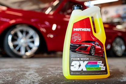 Mothers Triple Action Foam Wash, 100 oz. (05610) | pH Balanced, Eco-Friendly, Super-Sudsy, Foam Cannon, Won't Stripping Wax, Sealant or Coating, Super Concentrated - size: 100 Fl Oz (Pack of 1)