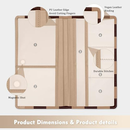 Car Registration and Insurance Holder, with Magnetic Closure for License, Cards and Documents, All Vehicle Needs and Car Accessories (Plaid-Brown) - color: Plaid-Brown