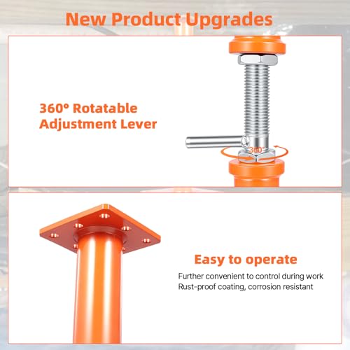 4PCS House Jacks for Leveling Crawlspace 5''-8''Adjustable Floor Support | for Stabilizing Stairs, Decks, Crawlspaces, Uneven Floors,10000 lbs Load Capacity Orange - size: 5''-8''
