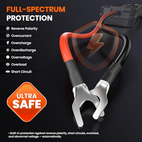 ANCEL BS200 Super Starter, Permanently Connected Jump Starter with Super Capacitor & Battery Protection System, Health Monitoring, 700A Start Assist for 3.0L Vehicles, -40°F to 176°F - color: Brilliant Black