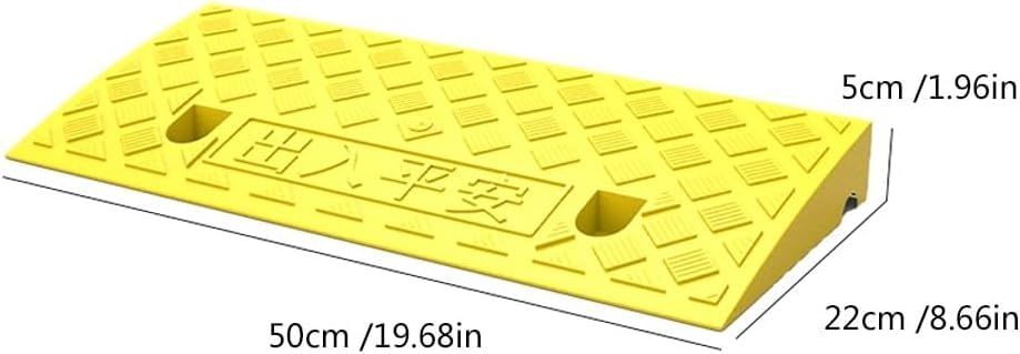 Lightweight Curb Ramps Plastic Driveway Ramp Portable Threshold Ramp Set for Sidewalk Car Scooter Bike Motorcycle Wheelchair Golf Cart(Black,19.7x10.6x3.1in)(Yellow,19.7x8.7x2.0in)