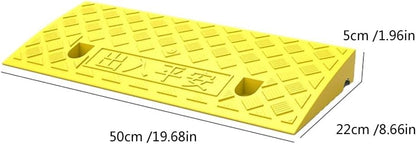 Lightweight Curb Ramps Plastic Driveway Ramp Portable Threshold Ramp Set for Sidewalk Car Scooter Bike Motorcycle Wheelchair Golf Cart(Black,19.7x10.6x3.1in)(Yellow,19.7x8.7x2.0in)