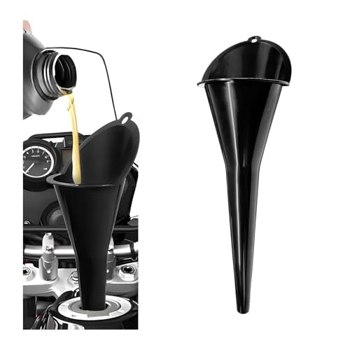 Oil Funnel, Plastic Long Neck Multi-Purpose Spill Saver Funnel, Engine Oil Funnels for Filling Oils Gas Water Diesel Fuel Lubricants for Car Motorcycle ATV Boat (Black-1PCS) - color: Black-1PCS