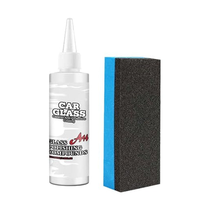 Glass Polishing Compound - 100ml Cleaning Agent, Windshield Stain Remover with Cerium Oxide Fine Scratch Eraser, Auto Detailing Liquid, Paint Scuff Restoration Cream for Car Clarity Finish