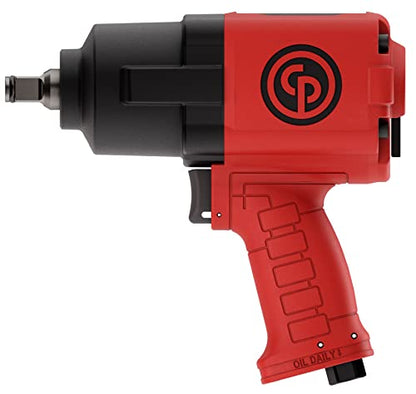 Chicago Pneumatic CP7741 Air Impact Wrench (1/2 Inch), Air Impact Gun Industrial Repair & Assembly Tool, Pistol Handle, Twin Hammer, Max Torque Output 715 ft. lbf/970 Nm, 10000 RPM - size: Strandard