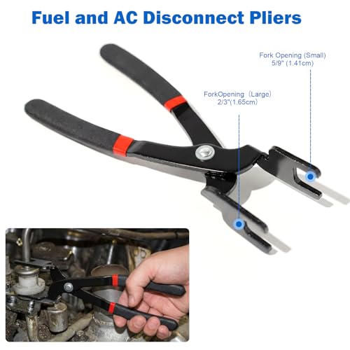 45-Piece Master Quick Disconnect Tool Set, Fuel Line Disconnect Tool Kit Automotive Fuel Line Removal Kit for A/C Fuel and Transmission Systems, Compatible with GM Ford Chrysler