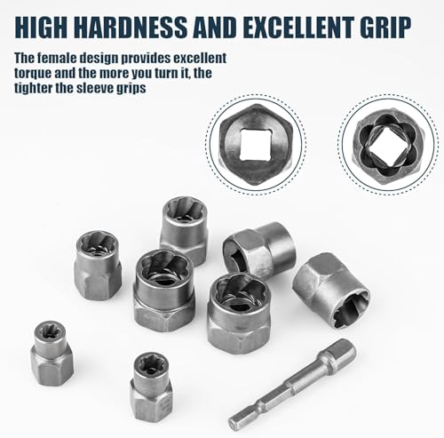 15-Piece Bolt Extractor Set, Impact Socket Kit for Stripped & Damaged Bolts